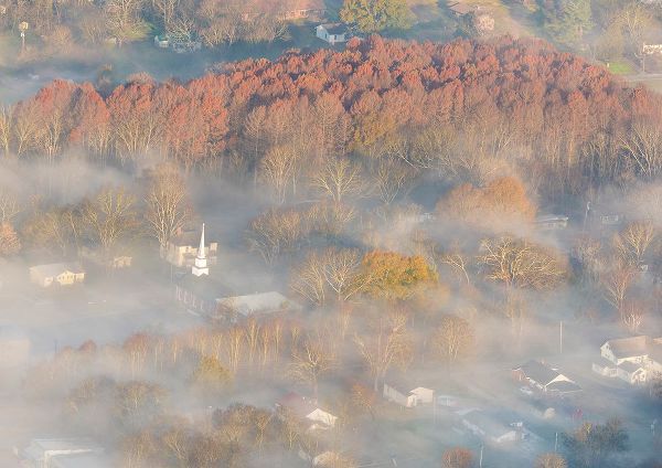 Drury, Trish 아티스트의 USA-Tennessee Church steeple rises above fog작품입니다.